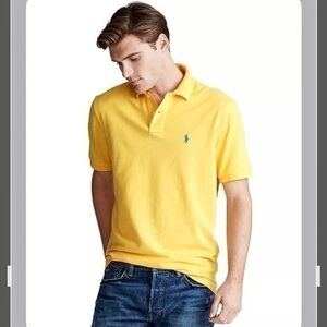 POLO RALPH LAUREN Men's Classic-Fit Mesh Polo in Yellow Size S